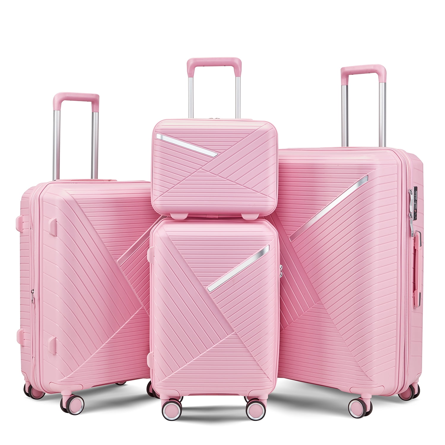4 Piece Expandable Hardshell Travel Luggage Sets 4 Double 360