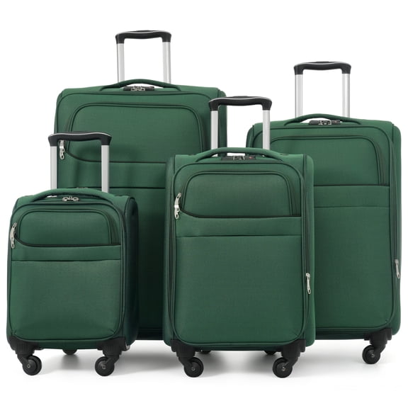4 Piece Expandable Softside Luggage Set 18 22 26 30 Inch TSA Lock Spinner Wheels