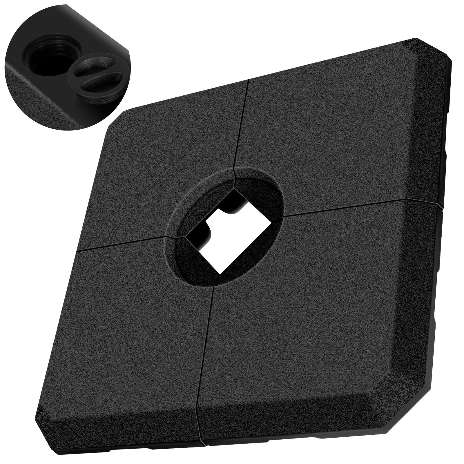 4-Piece Fillable Cantilever Umbrella Base, 353lbs Heavy Duty HDPE Weights, Black, 19.5in for Patio Offset Umbrellas