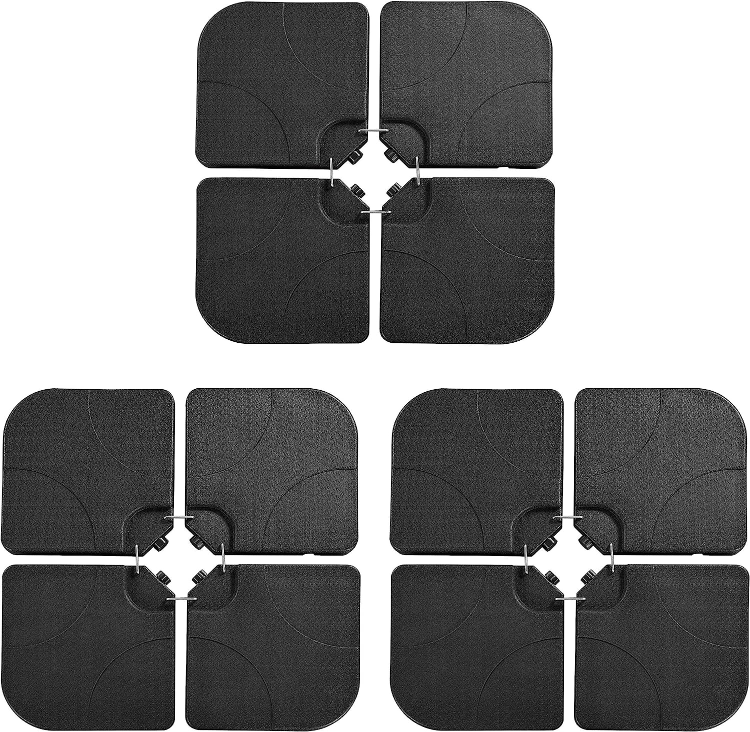 4Piece Fillable Patio Umbrella Base Stand HeavyDuty Cantilever Offset