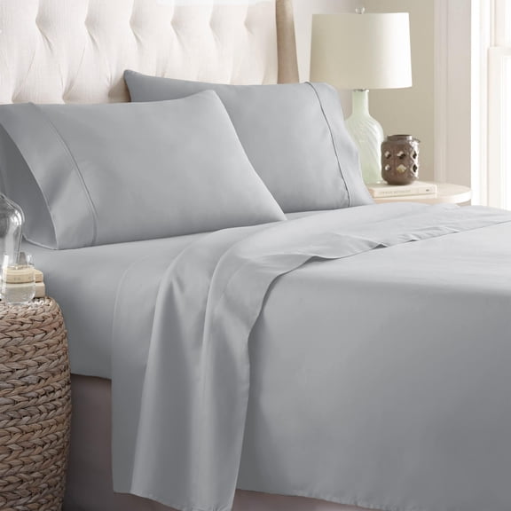4 Piece Fitted Bedding Set 02 - Light Gray Twin for Bunk Beds