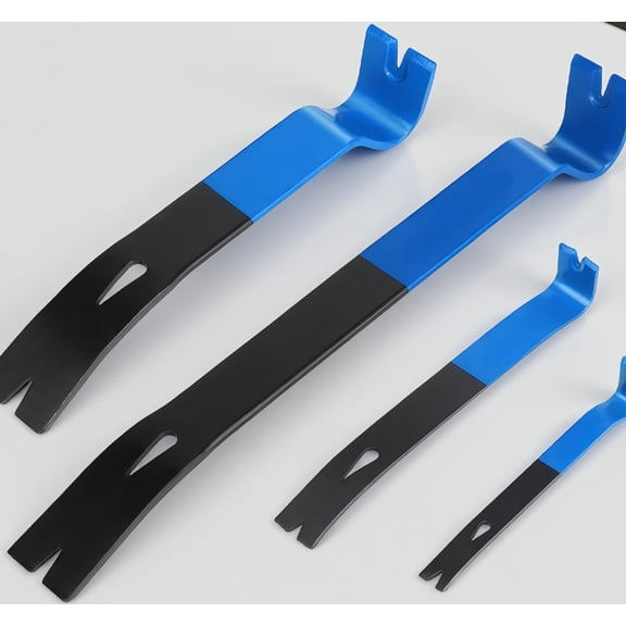 4-Piece Flat Bar Set, 5.5" 7.5" 10" 15" High-Carbon Steel Puller Crowbar Set for Home Remodeling and Woodworking