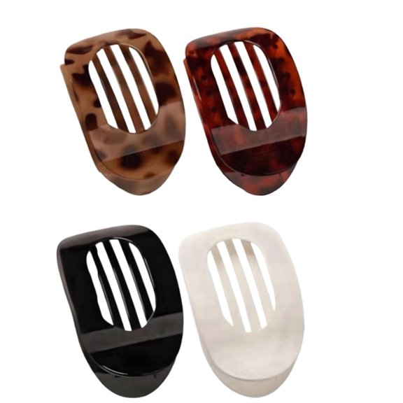 4-Piece Flat Hair Clip Set Minimalist and elegant women's hair clips Secure, non-slip large-clamp hair clips Increased quantity of flat-top round hair clips Suitable for all hair thicknesses (6-piece