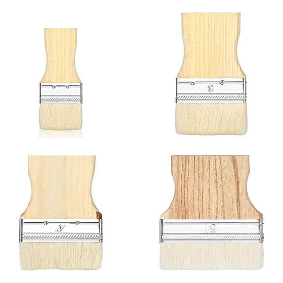 4-Piece Flat Paddle Brush Set, Wide Large Paint 2/3/4/5 Inch for Oil and Acrylic Paints