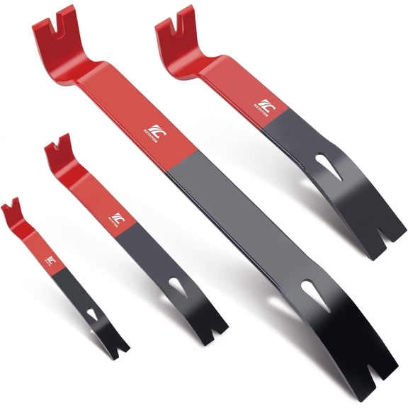 4-Piece Flat Pry Bar Set - 5.5", 7.5", 10", 15" Heavy Duty Nail Puller Crowbar, Utility Claw Bar, Wonder Bar, High-Carbon Steel Pry Tool for Home Remodeling, Woodworking