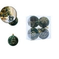 thumbnail image 1 of 4-Piece Flocked Christmas Ball Ornaments Set - 2.36" Fuzzy Christmas Tree Decorations, Holiday Xmas Party Hanging Balls for Tree, Home, Wedding & Festive Events, 1 of 6