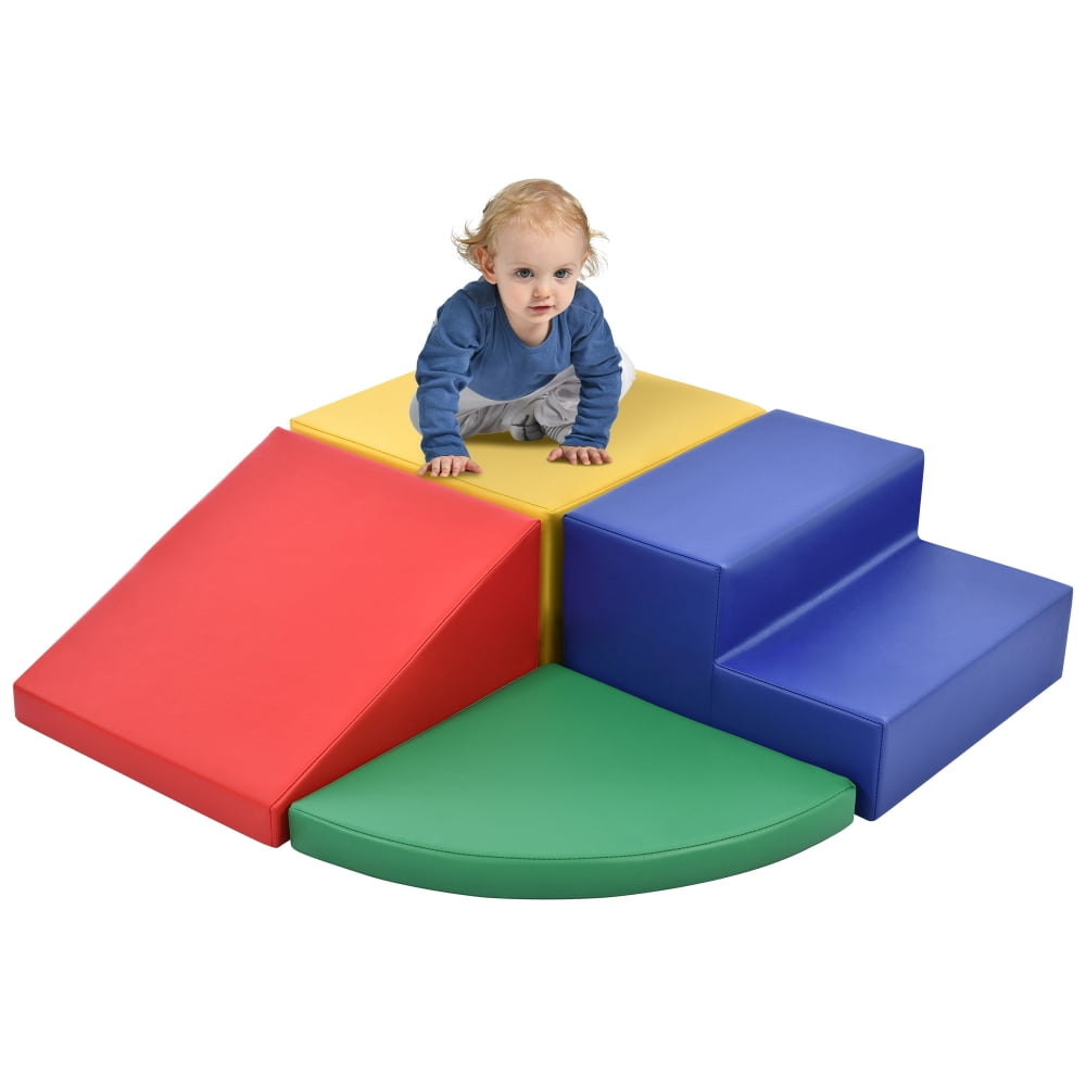 MAMOI® Baby Climbing Blocks Foam Play Set Climbing Blocks for Baby Softplay  Set Soft Play Slide and Step Set 100% ECO Made in EU 