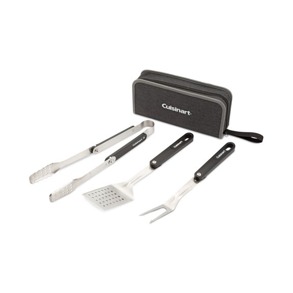 4-Piece Folding Grill Tool Set with Compact Carrying Case