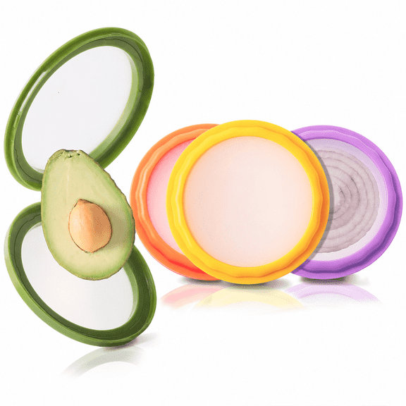 4-Piece Food Storage Containers Set  Avocado Saver, Onion Keeper, Silicone Kitchen Organizers for Fridge, Reusable & Fresh-Keeping Design