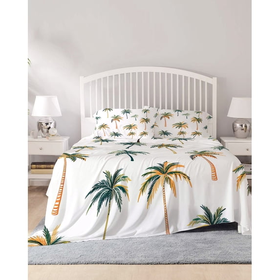 4 Piece Full Sheet Set Palm Trees Sheets Set for Full Size Bed ...