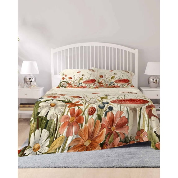 4 Piece Full Sheet Set Vintage Spring Floral Sheets Set for Full Size ...