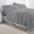 thumbnail image 1 of 4 Piece Full Size Sheet Set - 100% Cotton 400 Thread Count Sheet Set - Light Grey Solid - Luxurious Bedding, 1 of 4