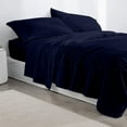 thumbnail image 1 of 4 Piece Full-XL Size Sheet Set - 100% Cotton 400 Thread Count Sheet Set- Navy Blue Solid- Luxurious Bedding, 1 of 5