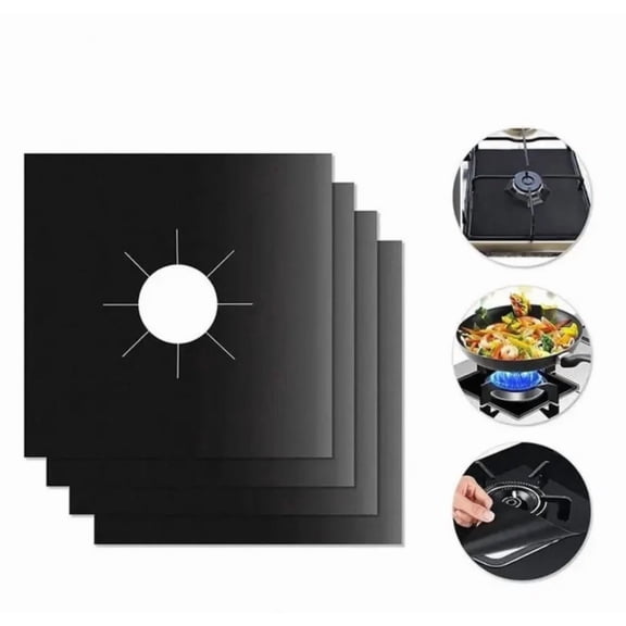 4 Piece Gas Stove Protector Cooker Lid Liner Cleaning Pad For Kitchen Cookware Accessories Pieces Reusable Boiler Hood Protectiv