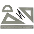 thumbnail image 1 of 4-Piece Geometry Ruler Combination Sets with Center Wheel Compass â€“ (2 Pack) - By Emraw, 1 of 4