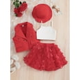 thumbnail image 1 of 4-Piece Girl's Vest, Camisole, Hat, and Elastic Waist Skirt Set - Butterfly Mesh Decor, Cute Trendy Outfits for Summer, Breathable, Comfortable, and Adorable Kids Clothes for Little Princesses, 1 of 10