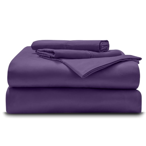 4-Piece Giza Cotton King Size Sheet Set - Premium 800-Thread-Count 100% Giza Egyptian Cotton, Fit Upto 24 inches Extra Deep Pockets Mattress - Plum