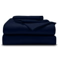 thumbnail image 1 of 4-Piece Giza Cotton Queen Size Sheet Set - Premium 1000-Thread-Count 100% Giza Egyptian Cotton, Fit Upto 15 inches Deep Pockets Mattress - Navy Blue, 1 of 7