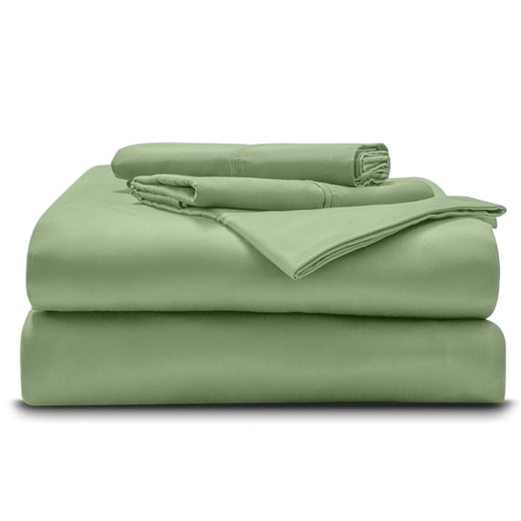 4-Piece Giza Cotton Queen Size Sheet Set - Premium 1000-Thread-Count 100% Giza Egyptian Cotton, Fit Upto 24 inches Extra Deep Pockets Mattress - Sage