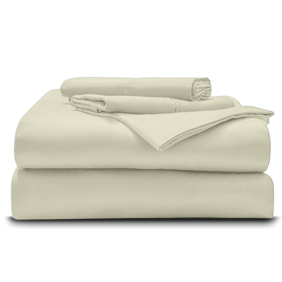 4-Piece Giza Cotton Queen-XL Size Sheet Set - Premium 1000-Thread-Count 100% Giza Egyptian Cotton, Fit Upto 15 inches Deep Pockets Mattress - Ivory