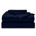 thumbnail image 1 of 4-Piece Giza Cotton Queen-XL Size Sheet Set - Premium 1000-Thread-Count 100% Giza Egyptian Cotton, Fit Upto 18 inches Deep Pockets Mattress - Navy Blue, 1 of 7
