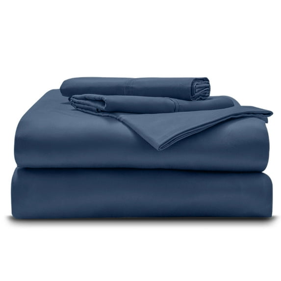 4-Piece Giza Cotton Queen-XL Size Sheet Set - Premium 800-Thread-Count 100% Giza Egyptian Cotton, Fit Upto 28 inches Extra Deep Pockets Mattress - Mediterranean Blue