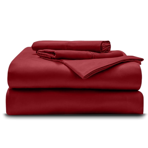 4-Piece Giza Cotton Short Queen Size Sheet Set - Premium 800-Thread-Count 100% Giza Egyptian Cotton, Fit Upto 24 inches Extra Deep Pockets Mattress - Burgundy