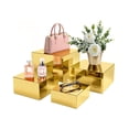 thumbnail image 1 of 4-Piece Gold Acrylic Cake Stand Risers, Stackable Square Cupcake Display Stand, 1 of 8