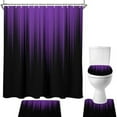 thumbnail image 1 of 4-Piece Gradient Modern Shower Curtain And Bathroom Carpet Set Purple C Four Pieces Beddings Colro:Purple Material:Polyester-Cotton Blend, 1 of 4