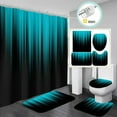 thumbnail image 1 of 4-Piece Gradient Shower Curtain & Bath Mat Set - Modern Elegant Bathroom Decor with Non-Slip Rug, 1 of 4