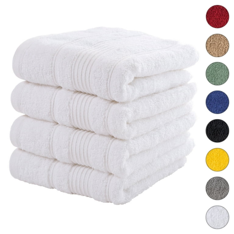 4pc Bath Towel/Hand Towel Set in White, Adult Unisex, Size: One Size