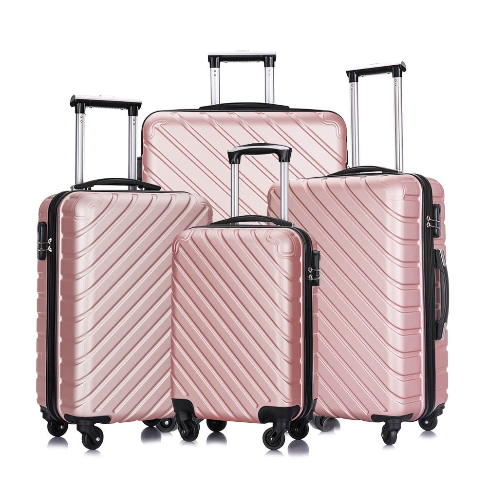 4 Piece Hardshell Luggage Sets,Travel Suitcase,Carry On Luggage with ...