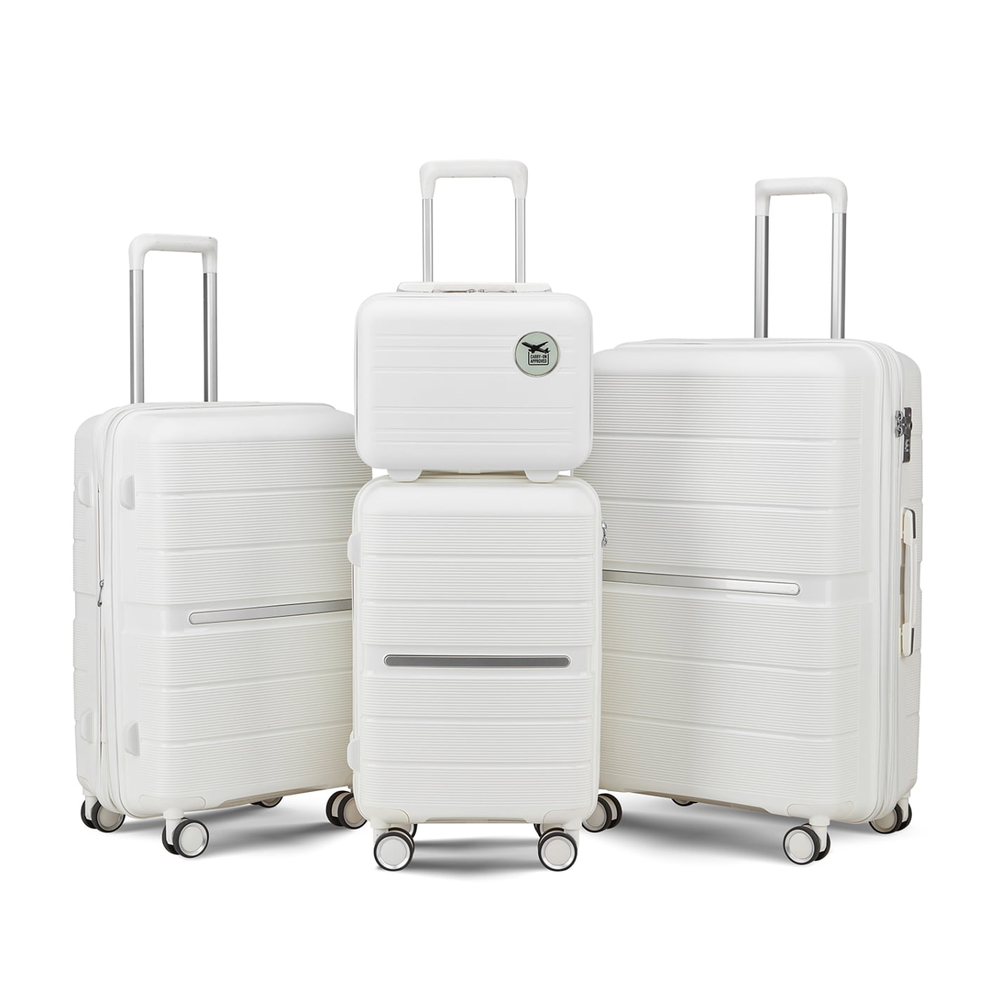 4 Piece Hardside Luggage Set with TSA Lock, Expandable PP Suitcase 14 ...