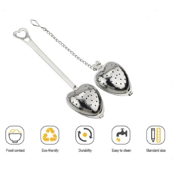 4-Piece Heart-Shaped Tea Infuser Set Stainless Steel Loose Tea Strainer Spoons for an Elegant Tea Experience TIKA