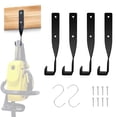 thumbnail image 1 of 4-Piece Heavy-Duty Chainsaw Wall Mount Holder with 2 S-Hooks, 110 lbs Capacity for String Trimmer, Backpack Blower, Weed Eater Tools, Space-Saving, 1 of 6