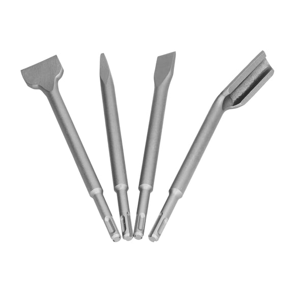 4-Piece Heavy Duty SDS Plus Concrete Masonry Chisels Set with Flat Point Gouge Bit Tools