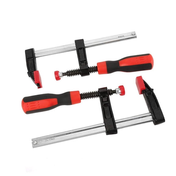 4-Piece Heavy-Duty Woodworking F-Clamp Set, 7.99 x 3.35 in (20.3 x 8.5 cm) Quick Slide Bar Clips, Tool Steel Carpentry Grip Holders for Furniture Gluing, DIY Crafting, and Cabinet Splicing