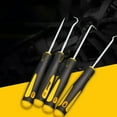 thumbnail image 1 of 4-Piece Hook and Pick Screwdriver Set, Stainless Steel Auto Puller Tools, Tire Stone Cleaner, Multi-Angle, Ergonomic Handle, for Automotive and DIY Use, Yellow/Red, 1 of 6