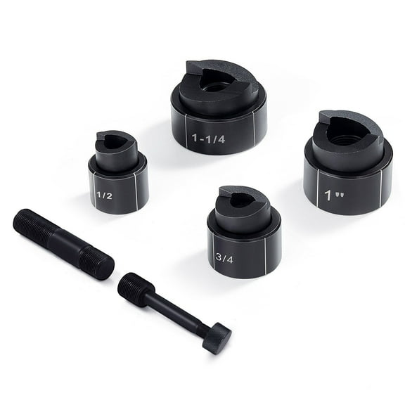 4-Piece Hydraulic KO Punch Set for Metal & Plastic, 1/2" to 1-1/4" Conduit Hole Cutters, Professional Sheet Metal Driver Tools