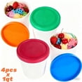 thumbnail image 1 of 4-Piece Ice Cream Containers Set, Reusable 1 Quart Freezer Storage with Silicone Lids for Homemade Desserts, Stackable & Leakproof, 1 of 8