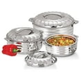 thumbnail image 1 of 4-Piece Insulated Casserole Food Warmer/Cooler Hot Pot Gift Set, 4000mL+5000mL+7500mL+10000mL, Stainless Steel, 1 of 9