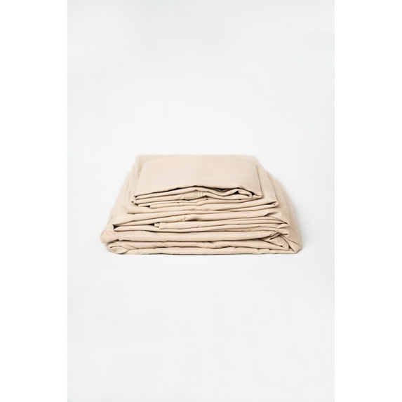 4-Piece Khaki Microplush and Bamboo Twin Hypoallergenic Sheet Set 66056