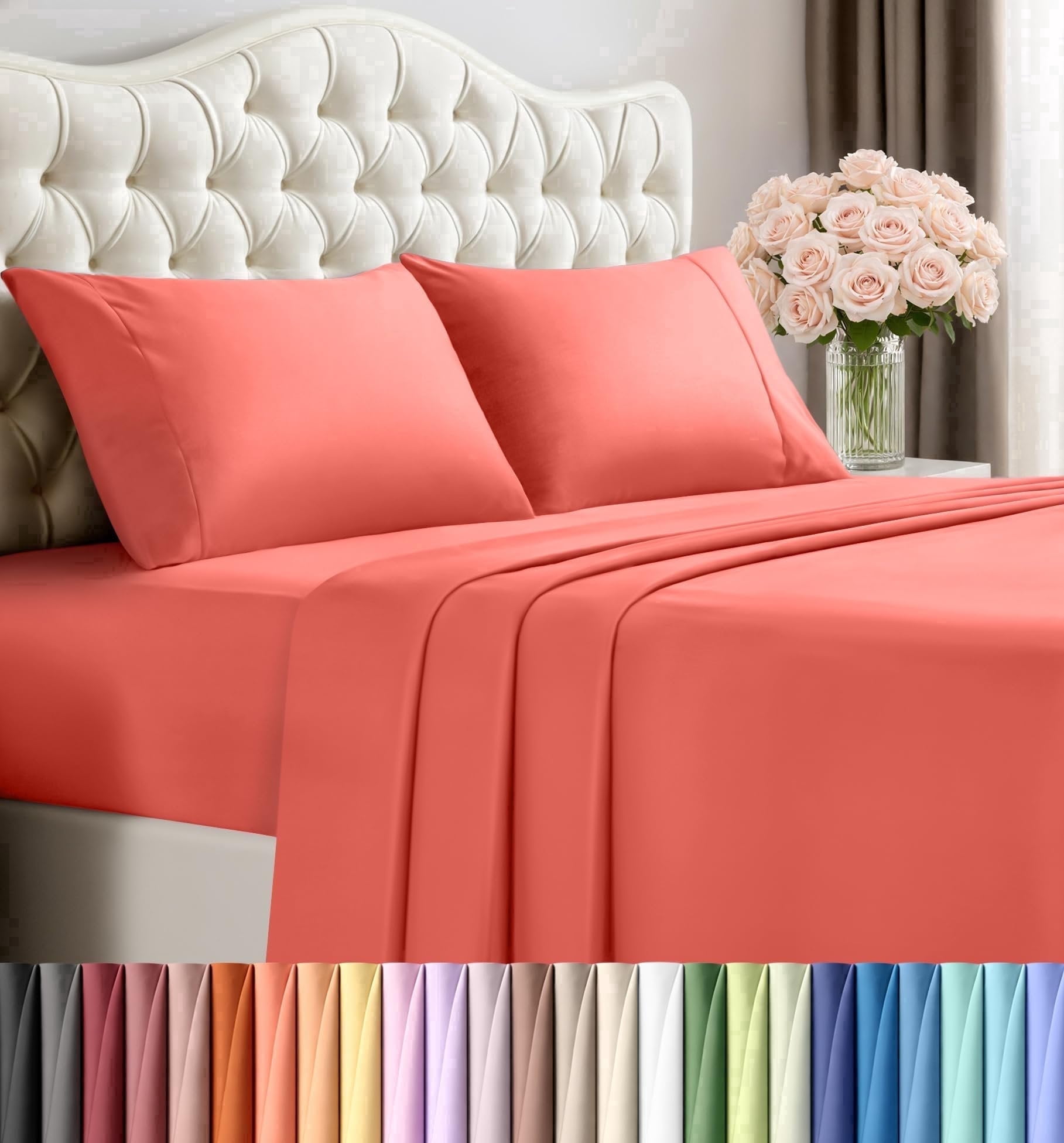 Orgamic Sheets Paper 4 Piece King Deep Pocket Bed Sheet Set, 16 Inches, Premium Microfiber ...