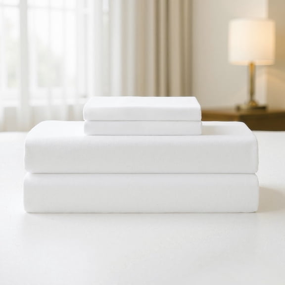 4-Piece King Essential Microfiber Sheet Set, White
