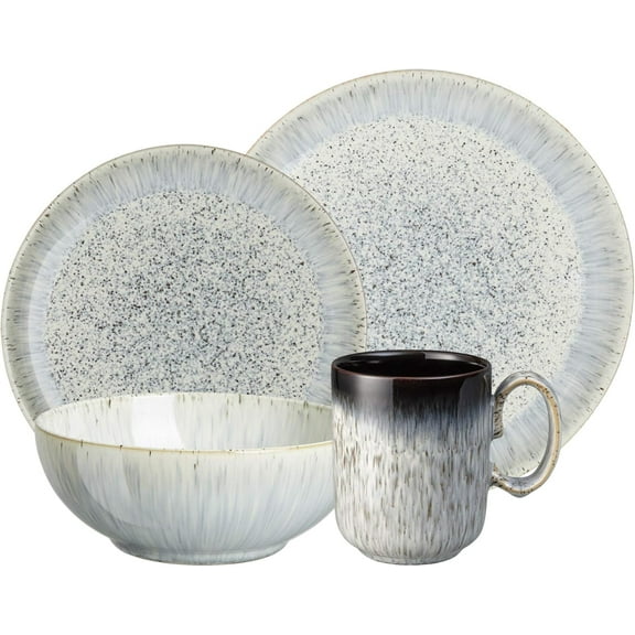 4 Piece Kitchen Collection Dinnerware Set, Speckle