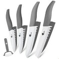 thumbnail image 1 of 4-Piece Kitchen Knives with Peeler, Ceramic Blade Knife 6 Inch Serrated Bread Knife,6 Inch Chef Knife, 5inch Utility Knife, and 4 Inch Paring Knife, 1 of 5