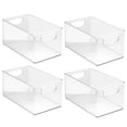 thumbnail image 1 of 4-Piece Kitchen Organizer Bins Set - Multi-Purpose Refrigerator/Freezer/Cabinet Storage Containers, Food-Grade Plastic, Durable & Moisture-Proof (White), 1 of 6