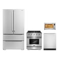 thumbnail image 1 of 4 Piece Kitchen Package with 5.5L Electric Hot Air Fryer 30" Freestanding Gas Range 24" Built-in Fully Integrated Dishwasher & French Door Refrigerator, 1 of 3