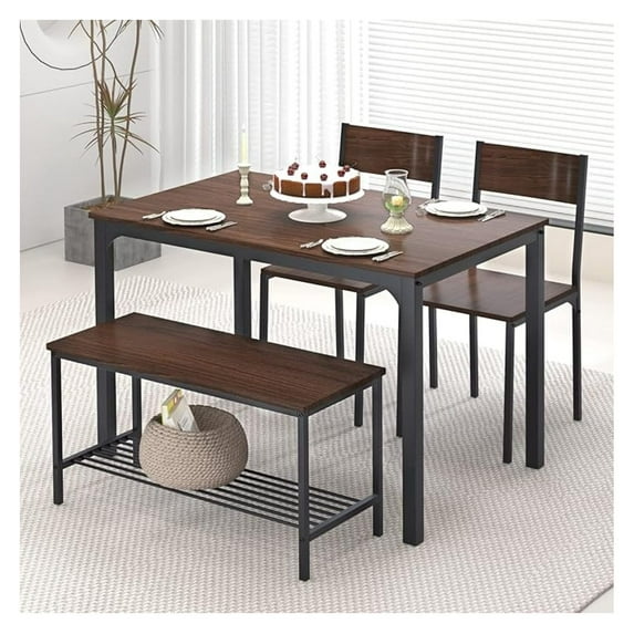 4-Piece Kitchen Table and 2 Chairs for 4 with , Dining Table Set for ...