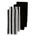 thumbnail image 1 of 4-Piece Kitchen Towels Solid Black & Stripe Terry Towel Real Living, 1 of 7